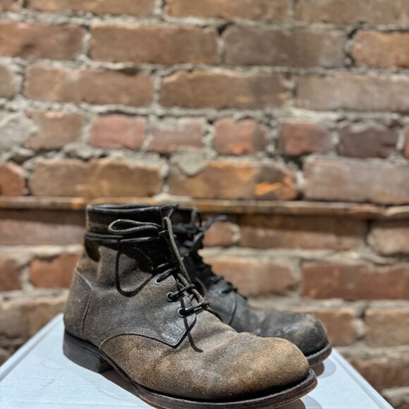 Carpe Diem Distressed Combat Boots – Black Reverse Leather - Picture 5 of 11